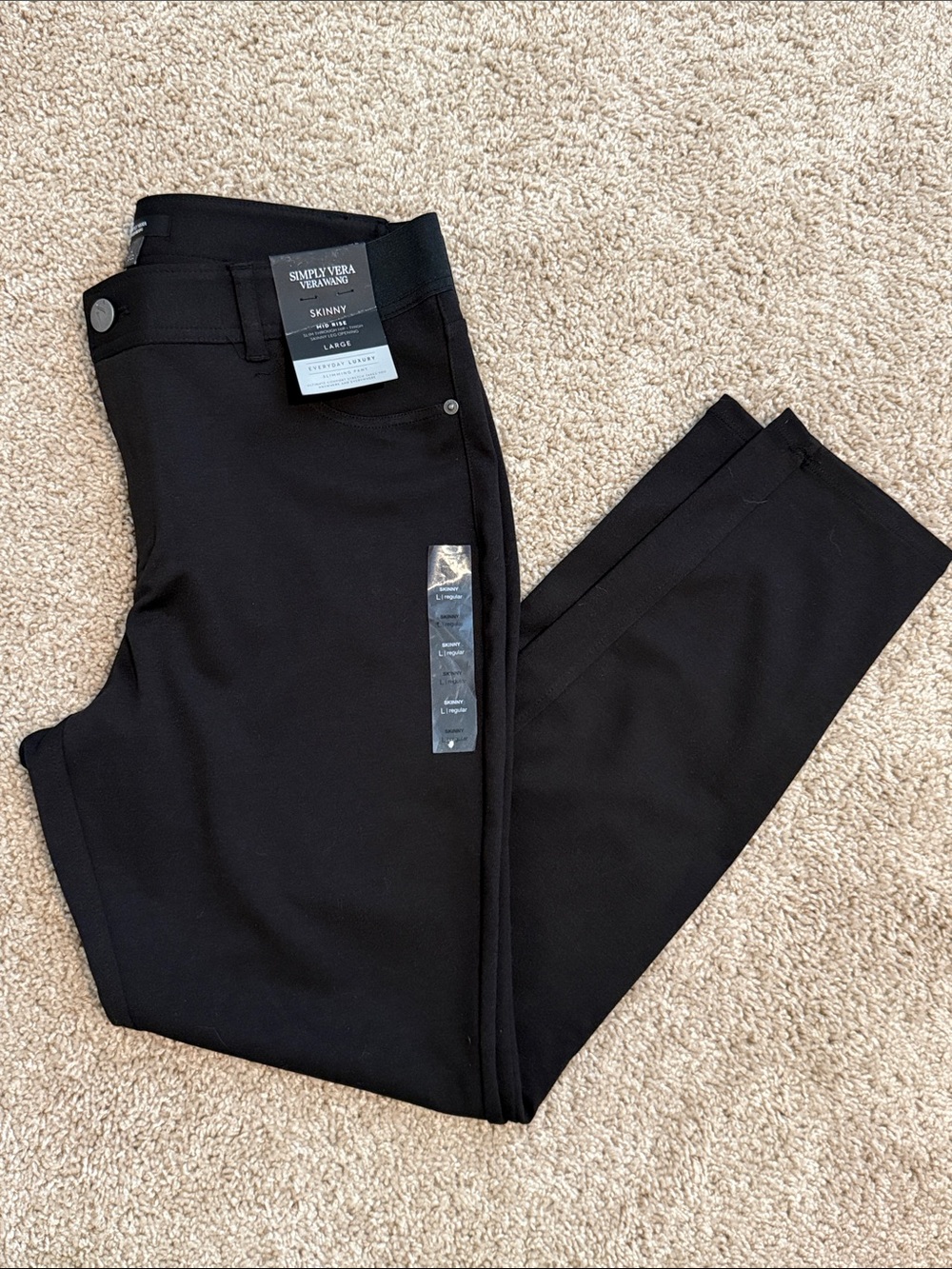 Simply Vera Vera Wang Black Skinny Ponte Trousers